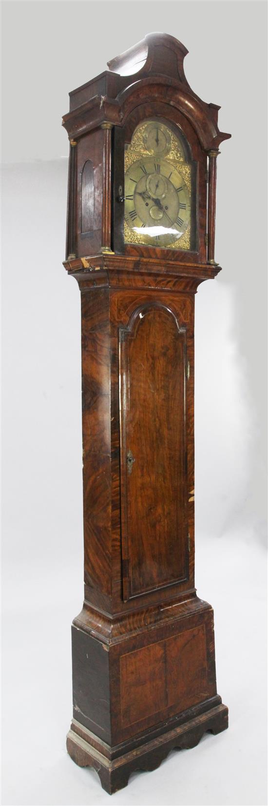 Jasper Taylor, Holborn, London. A mid 18th century walnut eight day longcase clock, 7ft 10in.